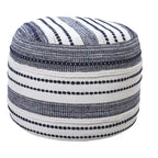 HomeRoots 18 Blue 100% Cotton Ottoman