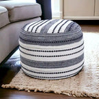 HomeRoots 18 Blue 100% Cotton Ottoman