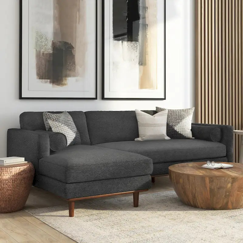 WYNDENHALL Brixley Mid Century 102 inch Wide Left Sofa Sectional