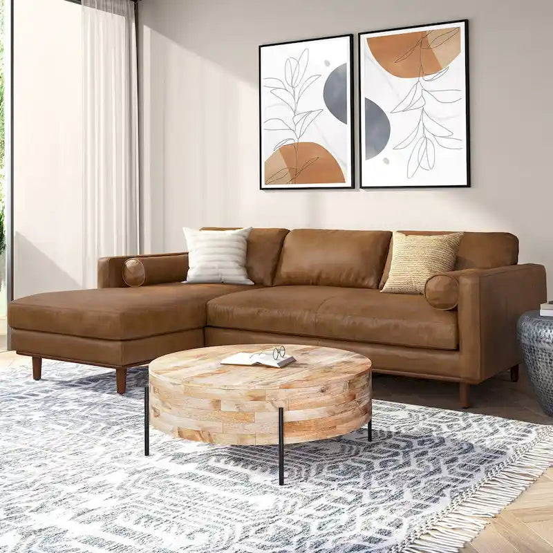 WYNDENHALL Brixley Mid Century 102 inch Wide Left Sofa Sectional