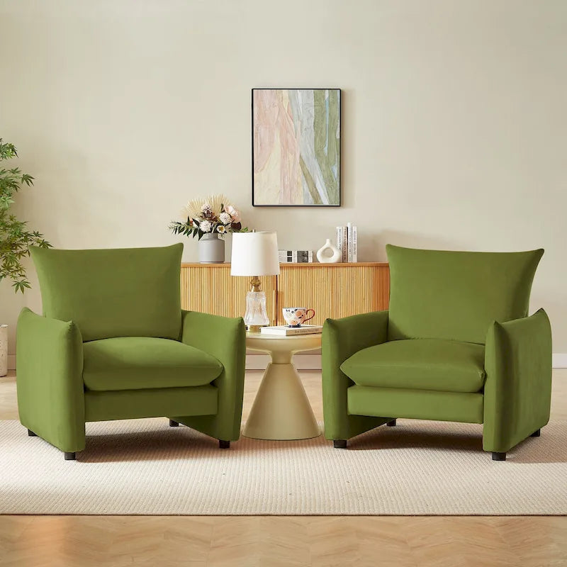 33-inch Modern Low-Profile Armchair with Plush Cushioning