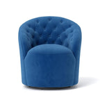 Velvet Upholstered 360 Degree Swivel Barrel Chair with Button Tufted Back