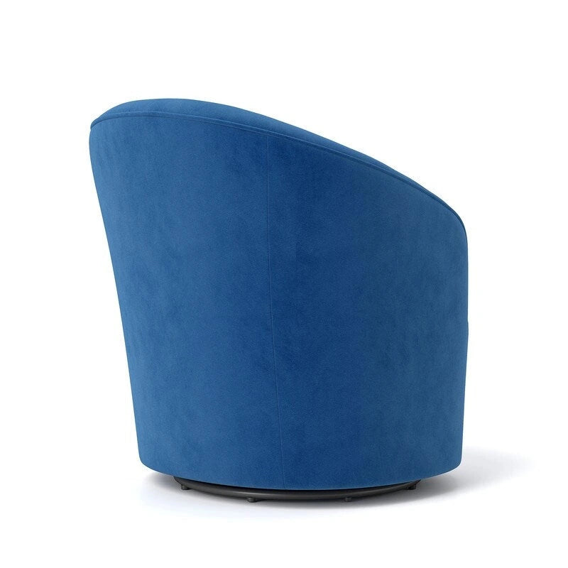 Velvet Upholstered 360 Degree Swivel Barrel Chair with Button Tufted Back