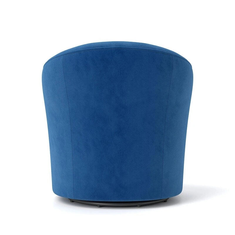 Velvet Upholstered 360 Degree Swivel Barrel Chair with Button Tufted Back