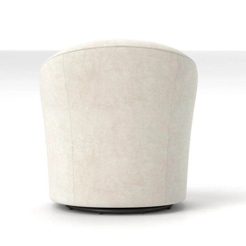 Velvet Upholstered 360 Degree Swivel Barrel Chair with Button Tufted Back