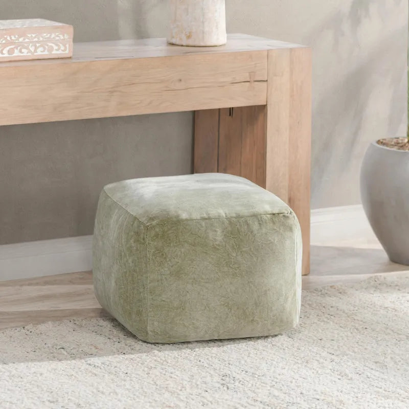 Villa by Classic Home Heirloom 18 Velvet Pouf