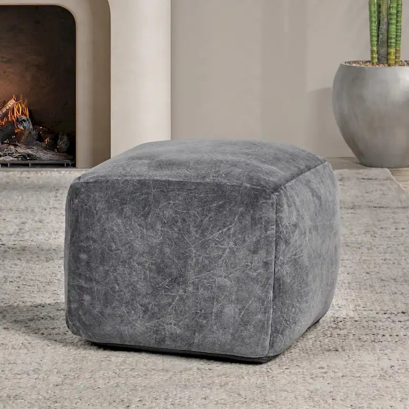 Villa by Classic Home Heirloom 18 Velvet Pouf