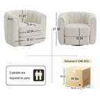 360° Swivel Barrel Chair - Upholstered Teddy Fabric Accent Chair