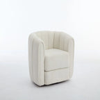 360° Swivel Barrel Chair - Upholstered Teddy Fabric Accent Chair