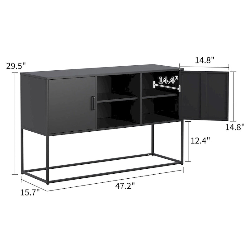 Metal Sideboard Cabinet with Adjustable feet