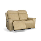 Odell Zero Gravity Top Grain Leather Power Reclining Loveseat with Power Headrests & Lumbar by Flexsteel - 64 x 42 x 41
