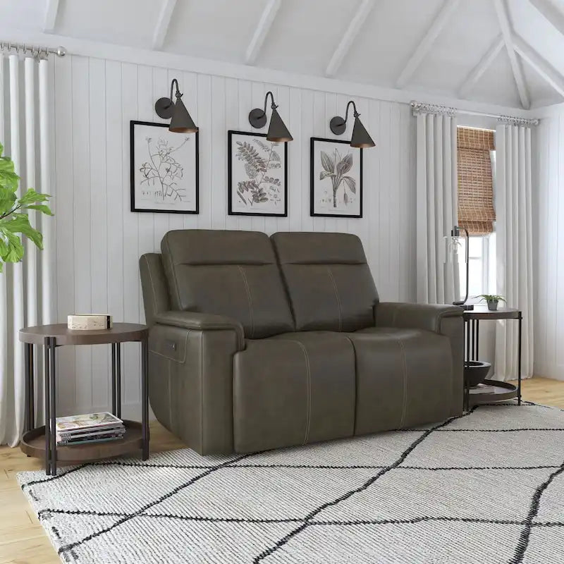 Odell Zero Gravity Top Grain Leather Power Reclining Loveseat with Power Headrests & Lumbar by Flexsteel - 64 x 42 x 41