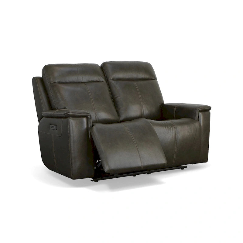 Odell Zero Gravity Top Grain Leather Power Reclining Loveseat with Power Headrests & Lumbar by Flexsteel - 64 x 42 x 41