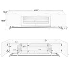 TV Stand with Fluted Glass,Entertainment Center for TVs Up to 70,Faux Marble Top TV Console Table with Gold Frame Base