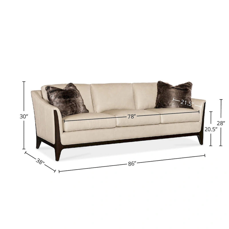 Tular Leather Sofa, Cream