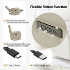 Valentin Modern Faux Leather Swivel Power Recliner with USB Ports by HULALA HOME