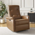Valentin Modern Faux Leather Swivel Power Recliner with USB Ports by HULALA HOME