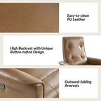 Valentin Modern Faux Leather Swivel Power Recliner with USB Ports by HULALA HOME