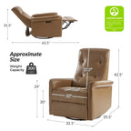 Valentin Modern Faux Leather Swivel Power Recliner with USB Ports by HULALA HOME