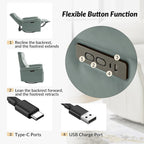 Valentin Modern Faux Leather Swivel Power Recliner with USB Ports by HULALA HOME