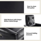 Valentin Modern Faux Leather Swivel Power Recliner with USB Ports by HULALA HOME