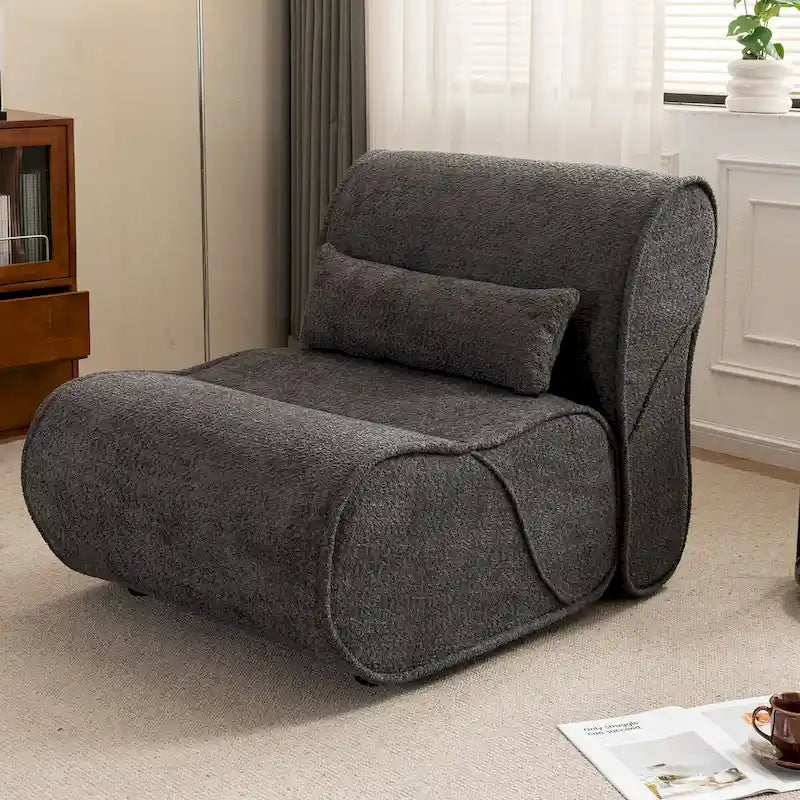 Soft Pellet Velvet Recliner, Comfortable Lounge Chair with Waist Pack Padding, Ideal for Living Room, Bedroom or Office