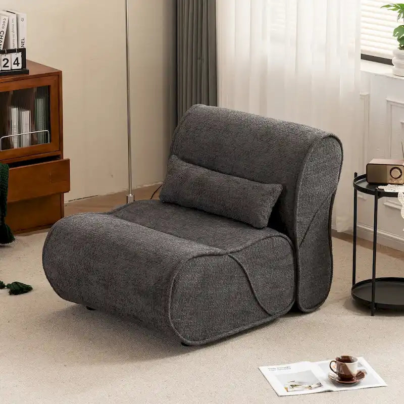 Soft Pellet Velvet Recliner, Comfortable Lounge Chair with Waist Pack Padding, Ideal for Living Room, Bedroom or Office