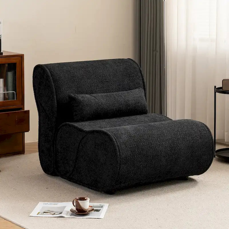 Soft Pellet Velvet Recliner, Comfortable Lounge Chair with Waist Pack Padding, Ideal for Living Room, Bedroom or Office