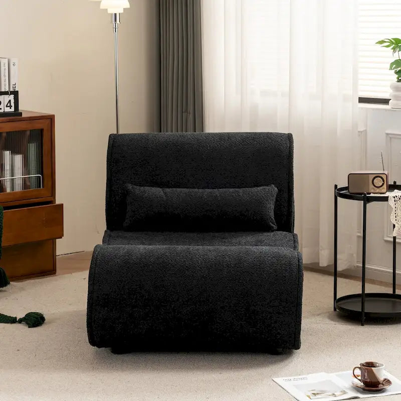 Soft Pellet Velvet Recliner, Comfortable Lounge Chair with Waist Pack Padding, Ideal for Living Room, Bedroom or Office