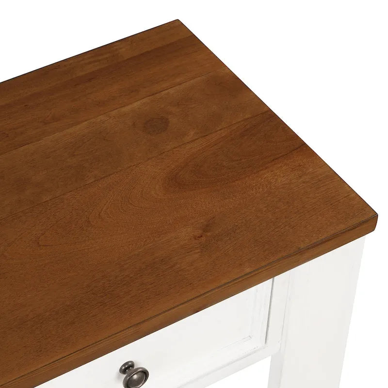 63 Pine Wood Console Table with 4 Drawers and 1 Bottom Shelf