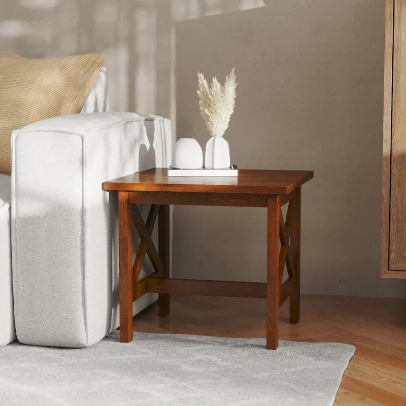 Solid Wood Traditional Farmhouse End Table