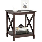 Yaheetech X Design Wood Coffee Side End Table with Storage Shelf