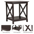 Yaheetech X Design Wood Coffee Side End Table with Storage Shelf