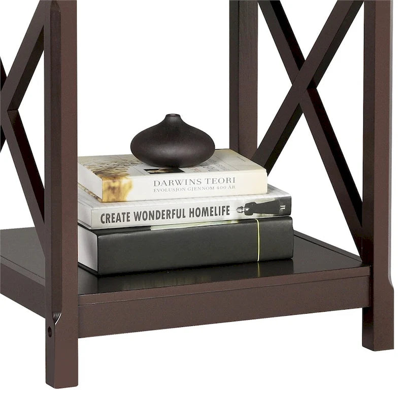 Yaheetech X Design Wood Coffee Side End Table with Storage Shelf