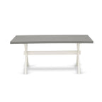 East West Furniture Dinette Set- a Dining Table and Gray Linen Fabric Parsons Chairs, Off-White(Pieces Options)