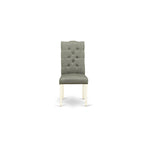 East West Furniture Dinette Set- a Dining Table and Gray Linen Fabric Parsons Chairs, Off-White(Pieces Options)