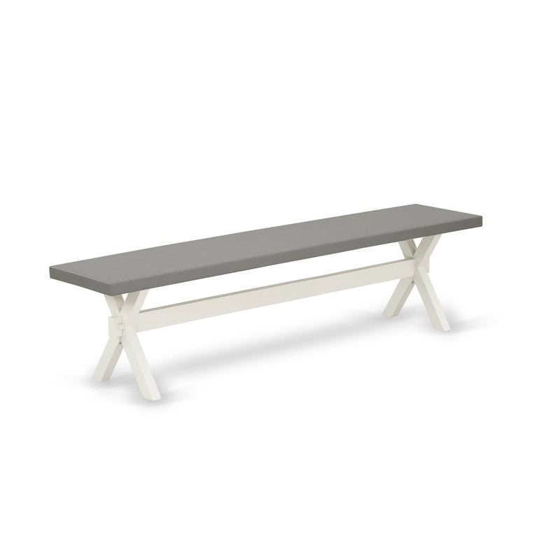 East West Furniture Dinette Set- a Dining Table and Gray Linen Fabric Parsons Chairs, Off-White(Pieces Options)