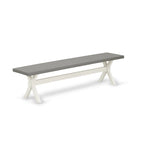 East West Furniture Dinette Set- a Dining Table and Gray Linen Fabric Parsons Chairs, Off-White(Pieces Options)