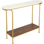 Micheale Marble Mixed Media Modern Console Table - 30H x 43W x 11D