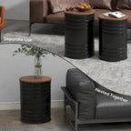 Nesting Storage Ottomans Set of 2 with Lids, Hidden Space
