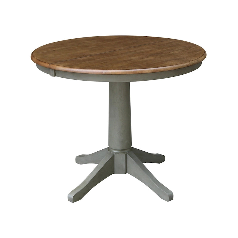 36 Round Extension Dining Table With 2 X-Back Chairs - Set of 3 Pieces