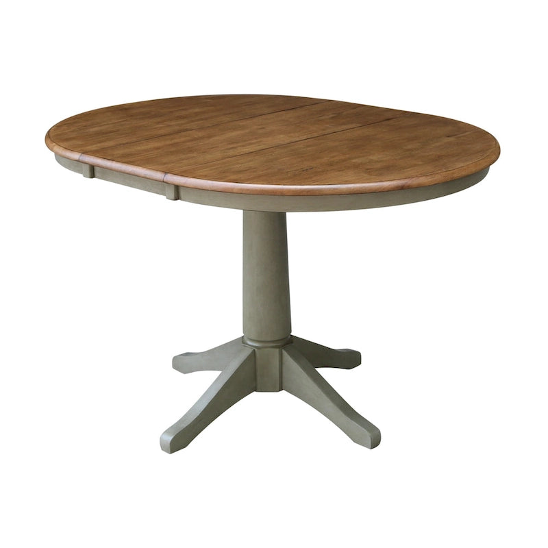 36 Round Extension Dining Table With 2 X-Back Chairs - Set of 3 Pieces
