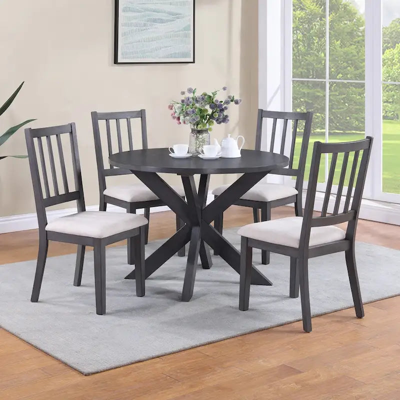 Farmhouse X-Base 42 Diameter Round Dining Table