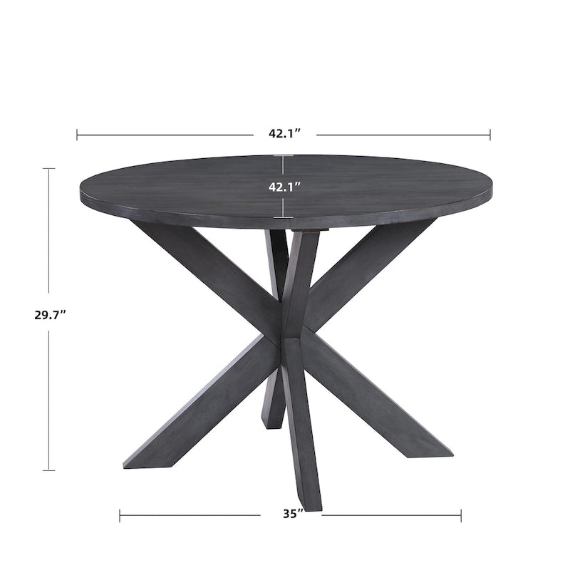Farmhouse X-Base 42 Diameter Round Dining Table