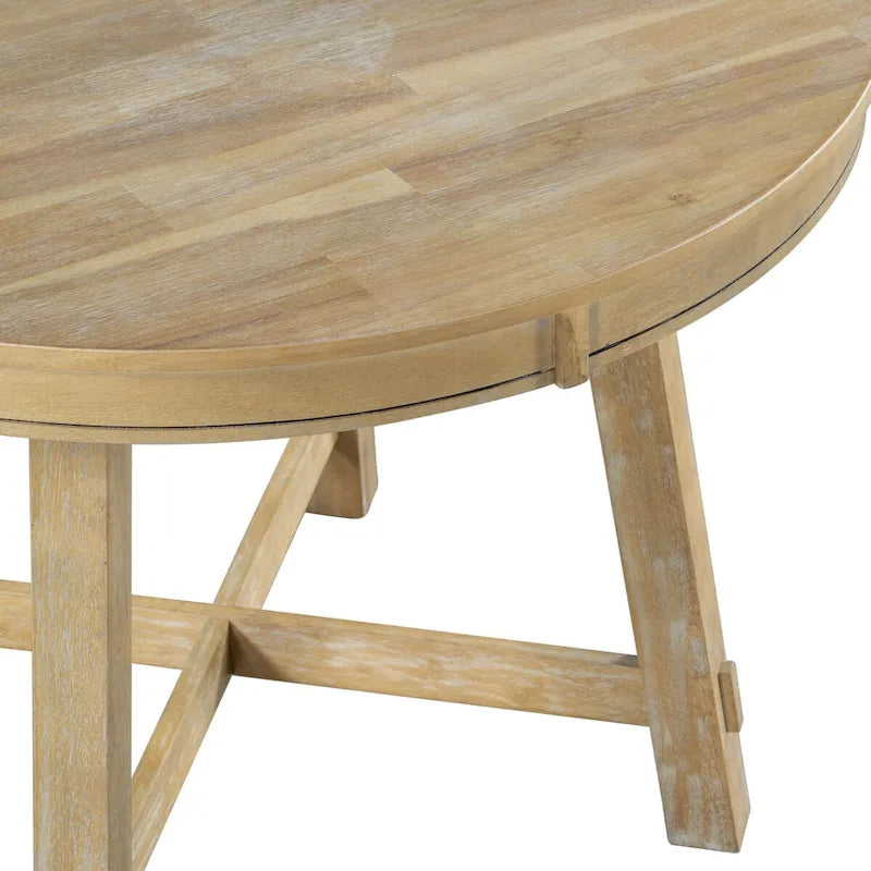 Farmhouse Round Extendable Dining Table