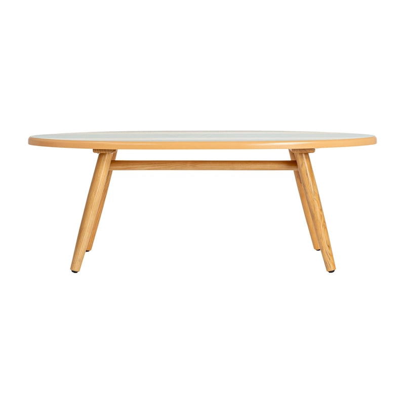 Striped Surfboard Oval Coffee Table, Multicolor