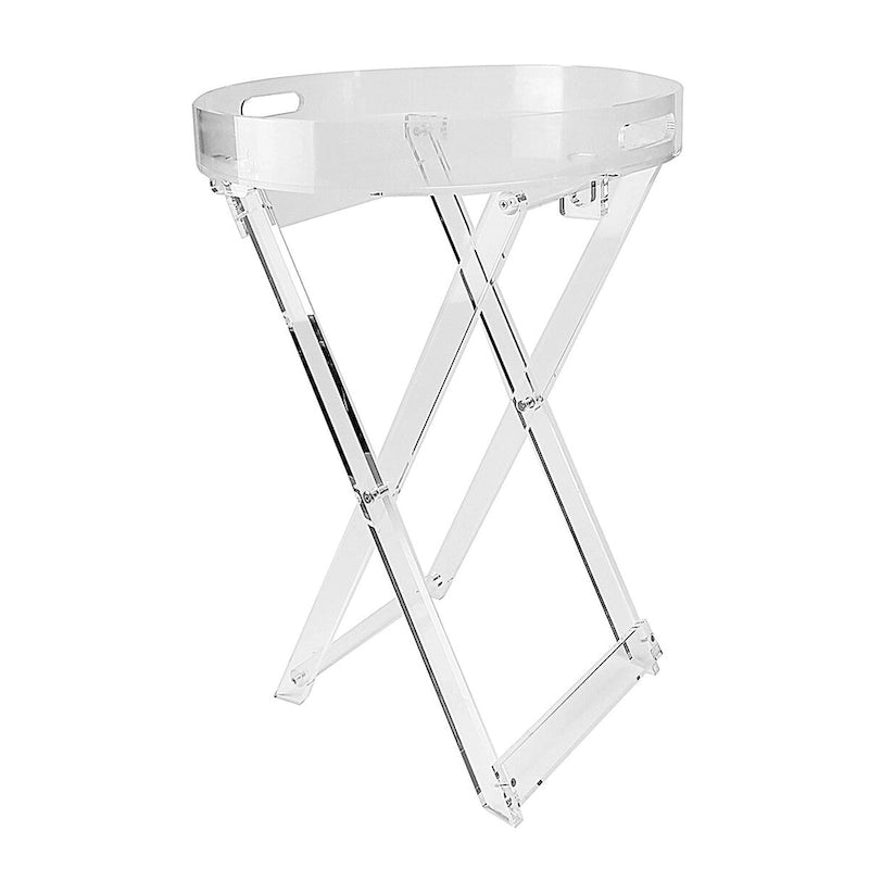 DesignStyles Round Acrylic Folding Tray Table