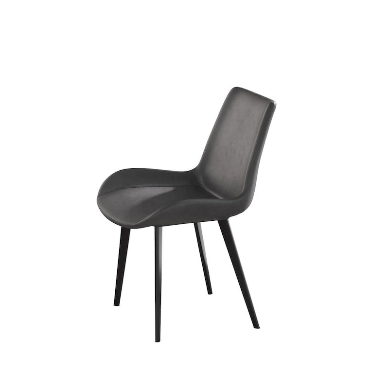 Mid-Century Brown Dining Chair (Set of 2) PU Leather Upholstered Side Chair