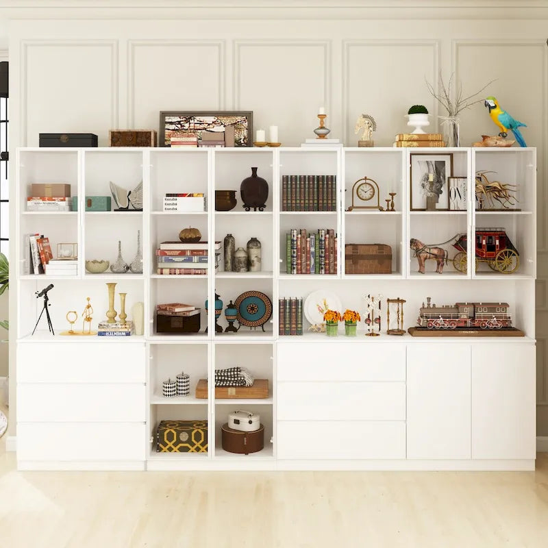 Modular Buffet and Display Cabinet - Modular Design in Pristine White