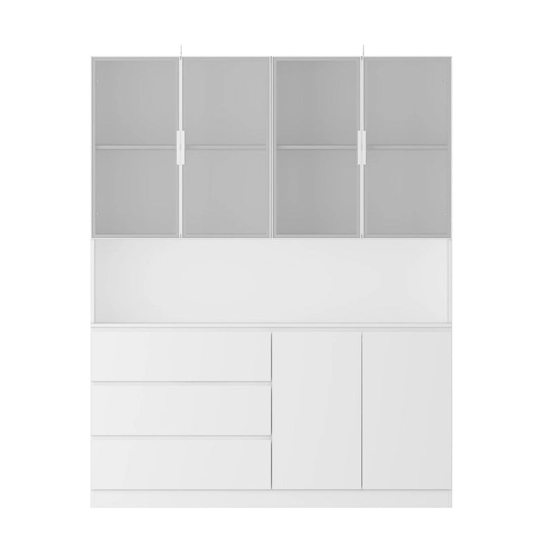 Modular Buffet and Display Cabinet - Modular Design in Pristine White